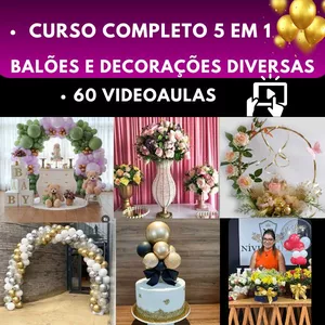 Imagem de capa para o Curso online CURSO 5 EM 1( Balões e Decorações)