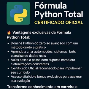 Imagem de capa para o Curso online Fórmula Python Total – Certificado Oficial 