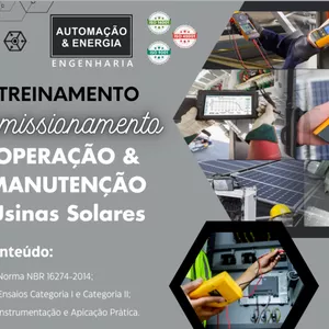 Imagem de capa para o Curso online Comissionamento e O&amp;M de UFV - Teoria e Prática : PRESENCIAL