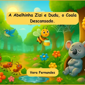 Imagem de capa para o Ebook A Abelhinha Zizi e Dudu, o Coala Descansado.