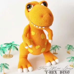 Imagem de capa para o Ebook 0002 - Receita amigurumi Tiranossauro Rex