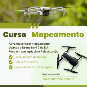 Imagem de capa para o Curso online Mapeamento Agrícola de Precisão com DJI Mini 2 e Litchi