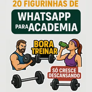 Imagem de capa para o Ebook Figurinhas de Academia para Whatsapp