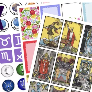 Imagen de portada para Ebook Pegatinas de astrología de cartas del Tarot, Happy Planner Classic Vertical,