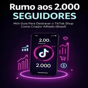 Imagem de capa para o Ebook Rumo aos 2.000 Seguidores: Mini Guia Para Destravar o TikTok Shop Como Criador Afiliado (Brasil)