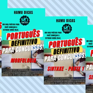 Imagem de capa para o Ebook EBOOK 4 EM 1 - PORTUGUÊS PARA CONCURSOS - AULAS 1, 2 3 E 4