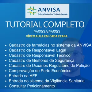 Imagem de capa para o Curso online Aprenda a dar entrada na anvisa e vigilância sanitária  O Guia Completo para Farmacêuticos e Estudantes de Farmácia e Empresários 