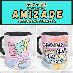 Imagem de capa para o Curso online Pack Artes Digitais Para Sublimação Em Canecas Dia Do Amigo