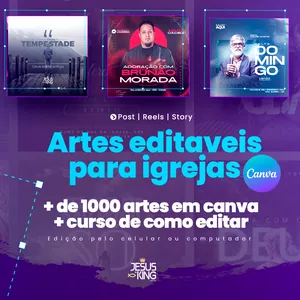 Curso ARTES EDITAVÉIS PARA IGREJAS + MINI CURSO CANVA