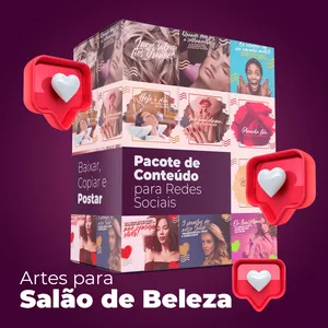 Imagem de capa para o Curso online Pack com 200 Artes de Redes Sociais para Salão de Beleza