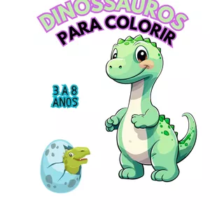 Imagem de capa para o Ebook Dinossauros - Livro para Imprimir e colorir!