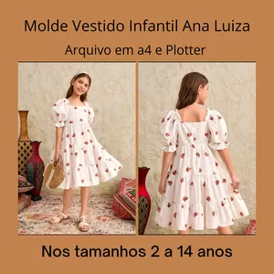 Imagem de capa para o Ebook Molde Vestido Infantil Ana Luiza 