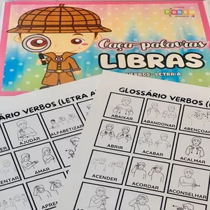 Imagem de capa para o Ebook CAÇA-PALAVRAS EM LIBRAS: VERBOS COM A LETRA "A" - SF