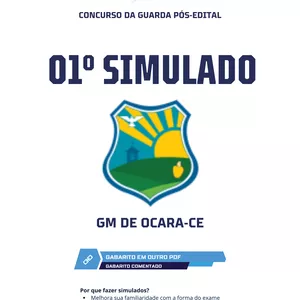 Imagem de capa para o Ebook 3 Simulados da Guarda Municipal de Ocara-CE
