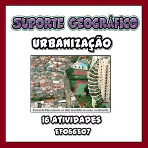 Imagem de capa para o Ebook 16 Atividades sobre Urbanização 🏙️