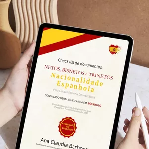 Imagem de capa para o Ebook  Nacionalidade Espanhola pela LMD - Check List Documentos para Netos, Bisnetos e Trinetos – (SP)