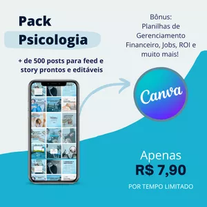 Imagem de capa para o Curso online Super Pack Canva Para Psicólogos/as