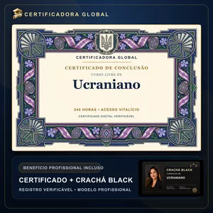 🔥 BOLSA 100% [APLICADA] - [MATRÍCULA] CURSO DE FORMAÇÃO EM UCRANIANO - ACESSO VITALÍCIO - CRACHÁ BLACK + REGISTRO - CASHBACK R$ 25 - BÔNUS APOSTILA EXTRA - FP