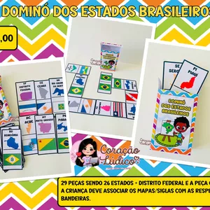 Imagem de capa para o Ebook ⚡️Dominó Dos Estados Brasileiros 