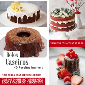 Imagem de capa para o Ebook Receitas de bolos caseiros 