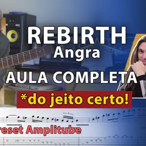 Imagem de capa para o Curso online Rebirth - Angra | TAB e Backing Track
