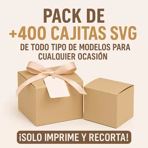 Imagen de portada para Curso online 🎁 Pack de +400 Cajitas Premium SVG - Para Impresora, Cricut - SVG - Silhouette - Canva