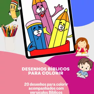 Imagem de capa para o Ebook "Colorindo a Bíblia: 20 Desenhos para colorir,acompanhados com Versículos Biblicos"
