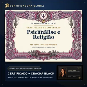 Imagem do curso 🔥 BOLSA 100% [APLICADA] - [MATRÍCULA] CURSO DE FORMAÇÃO EM PSICANÁLISE E RELIGIÃO - ACESSO VITALÍCIO - CRACHÁ BLACK + REGISTRO - CASHBACK R$ 25 - BÔNUS APOSTILA EXTRA - CG
