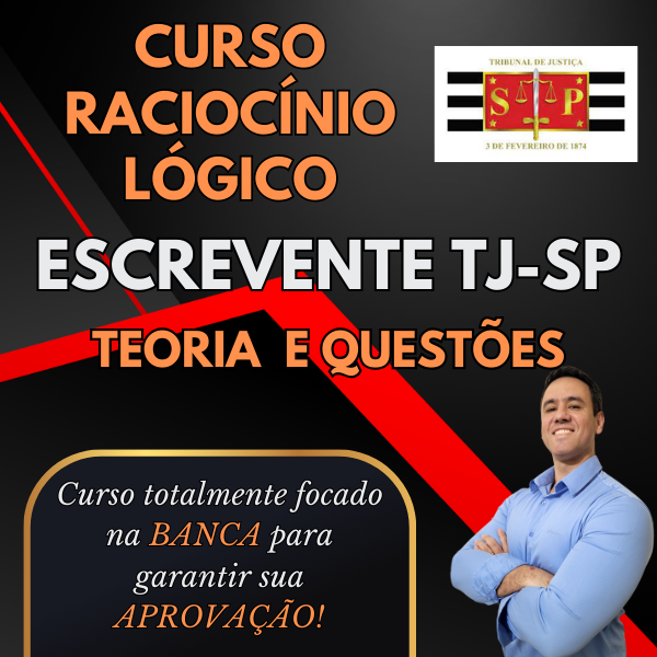 Imagem de Curso Foco Total Escrevente TJ-SP 2026 | Raciocínio Lógico | por Prof Eduardo Tavares. criado por Prof. Eduardo Tavares na hotmart