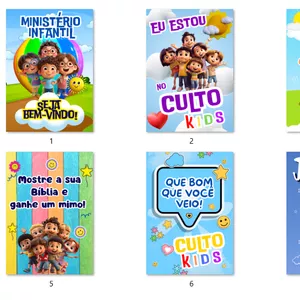 Imagem de capa para o Ebook Placas de recepção Culto Kids e EBD