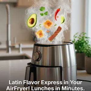 Cover image for Ebook Latin Flavor Express in Your AirFryer! Lunches in Minutes