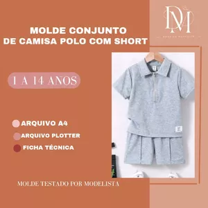 Imagem de capa para o Ebook MOLDE CONJUNTO DE CAMISA POLO COM SHORT