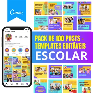 Imagem de capa para o Ebook Pack Escolar Templates Virais