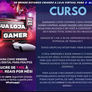 Imagem de capa para o Curso online APRENDA A CRIA SUA LOJA GAMER  LUCRE DE 1 MIL a 10 MIL POR MÊS !