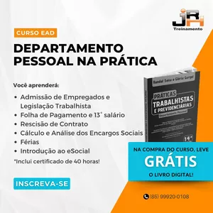 Imagem do curso Curso Departamento Pessoal na Prática - EAD
