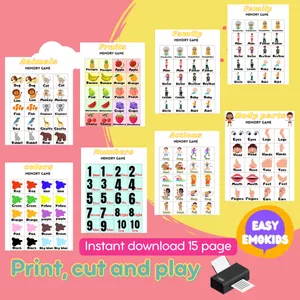 Cover image for Ebook printable memory game cards for kids