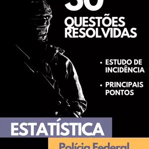 Imagem de capa para o Ebook Estatística PF - 30 Questões Resolvidas e Comentadas