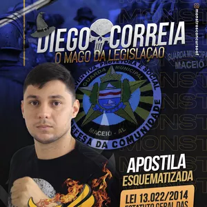 Imagem de capa para o Ebook APOSTILA ESQUEMATIZADA - ESTATUTO GERAL DAS GUARDAS MUNICIPAIS (LEI 13.022/2014)