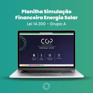 Imagem de capa para o Ebook Planilha Simulação Financeira Energia Solar - Lei 14.300 - Grupo A