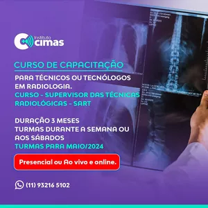 Imagem de capa para o Curso online MATRÍCULA - CURSO DE CAPACITAÇÃO - SUPERVISOR DAS APLICAÇÕES TÉCNICAS RADIOLÓGICAS - SATR - PRESENCIAL E OU AO VIVO E ONLINE