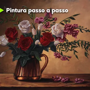Imagem de capa para o Curso online Pintura passo a passo - Rosas