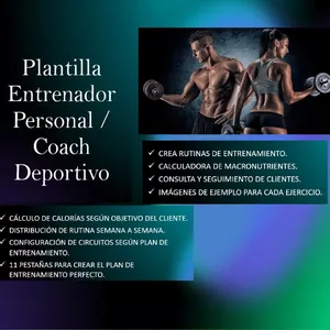 Imagen de portada para Ebook Plantilla Personal Trainer / Coach Deportivo para planificación de Entrenamiento personalizado