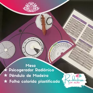 Imagem de capa para o Ebook Kit Mesa psicogerador radiônico + Pêndulo + Folha de apoio 