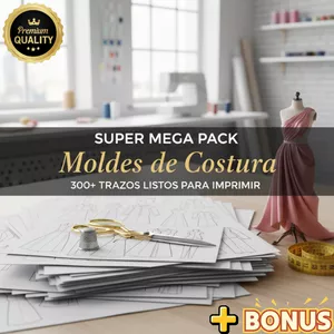 Imagen de portada para Curso online ✂️SUPER MEGA PACK - MOLDES DE COSTURA🧵