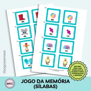 Imagem de capa para o Ebook JOGO DA MEMÓRIA (SÍLABAS)