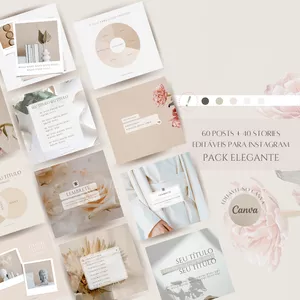 Imagem de capa para o Ebook PACK DE POSTS PARA INSTAGRAM - ELEGANTE