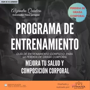 Imagen de portada para Ebook Programa de Entrenamiento Para la Perdida de Grasa - 16 Semanas - Para Gimnasio - "Incluye Guía Nutricional"