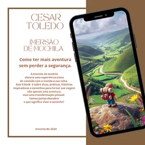 Imagem de capa para o Ebook Imersão de Mochila - Como ter mais aventura sem  perder a segurança