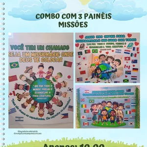 Imagem de capa para o Ebook SUPER COMBO - Painel Missões 💕🌎  Contém 3 Painéis