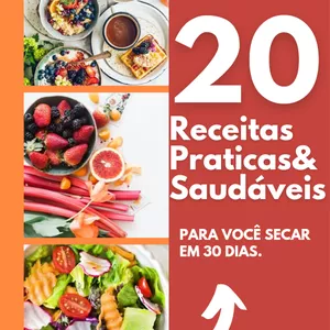 Imagem de capa para o Ebook 20 Receitas Praticas &amp; Saudáveis para secar em Menos 30 Dias.